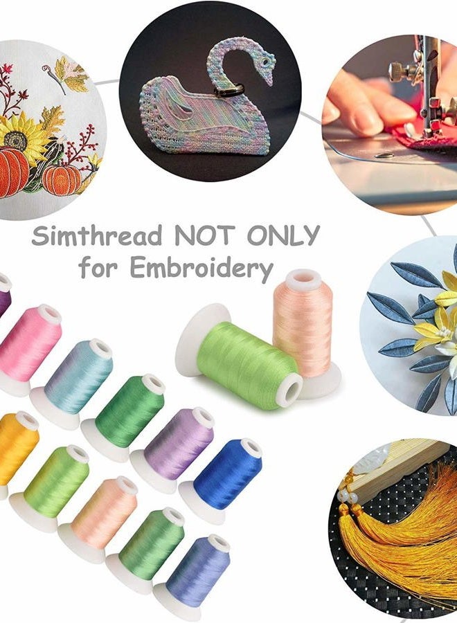 simthread 63 Brother Colors Polyester Embroidery Machine Thread Kit 40 Weight for Brother Babylock Janome Singer Pfaff Husqvarna Bernina Embroidery and Sewing Machines 550Y - Image 5
